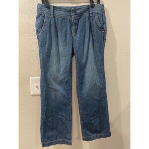 Ann Taylor Loft Womens Jeans Denim Wide Leg Modern Trouser Blue size 8P